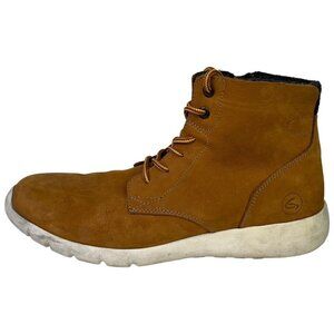 GBX Atomik Mens Ankle Boots Size 10 Lace Up Side Zip Tan Leather $90 MSRP